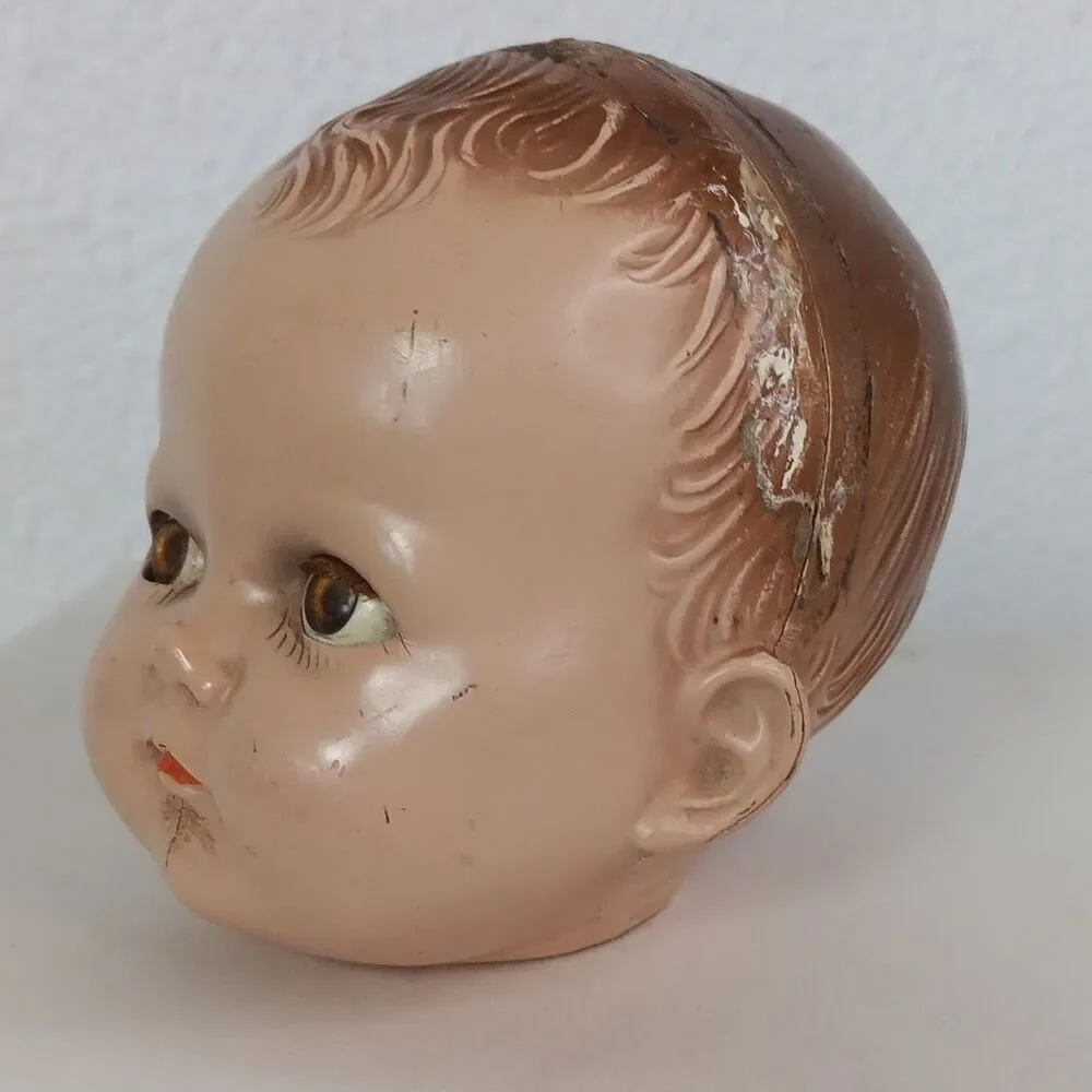 Ideal Sleepy Eyes Doll Head Composite Made in the USA pat. No 22522077 For Parts